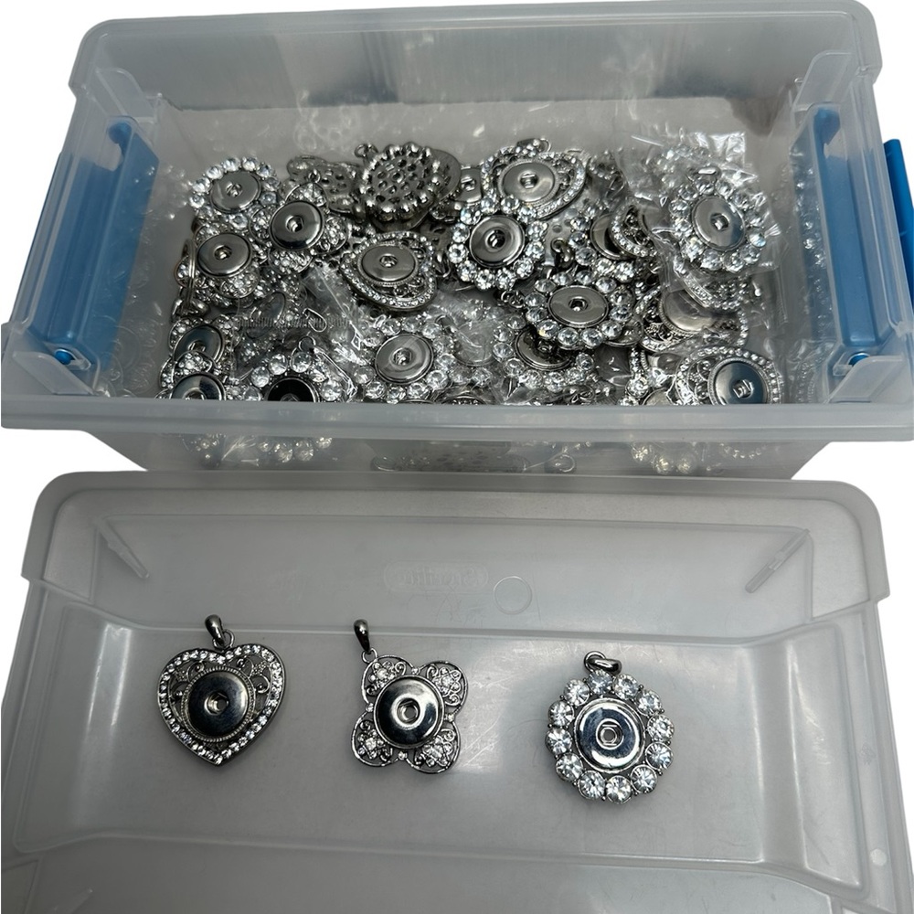 (48) Varieties Silver Snap Button Charms - image 2